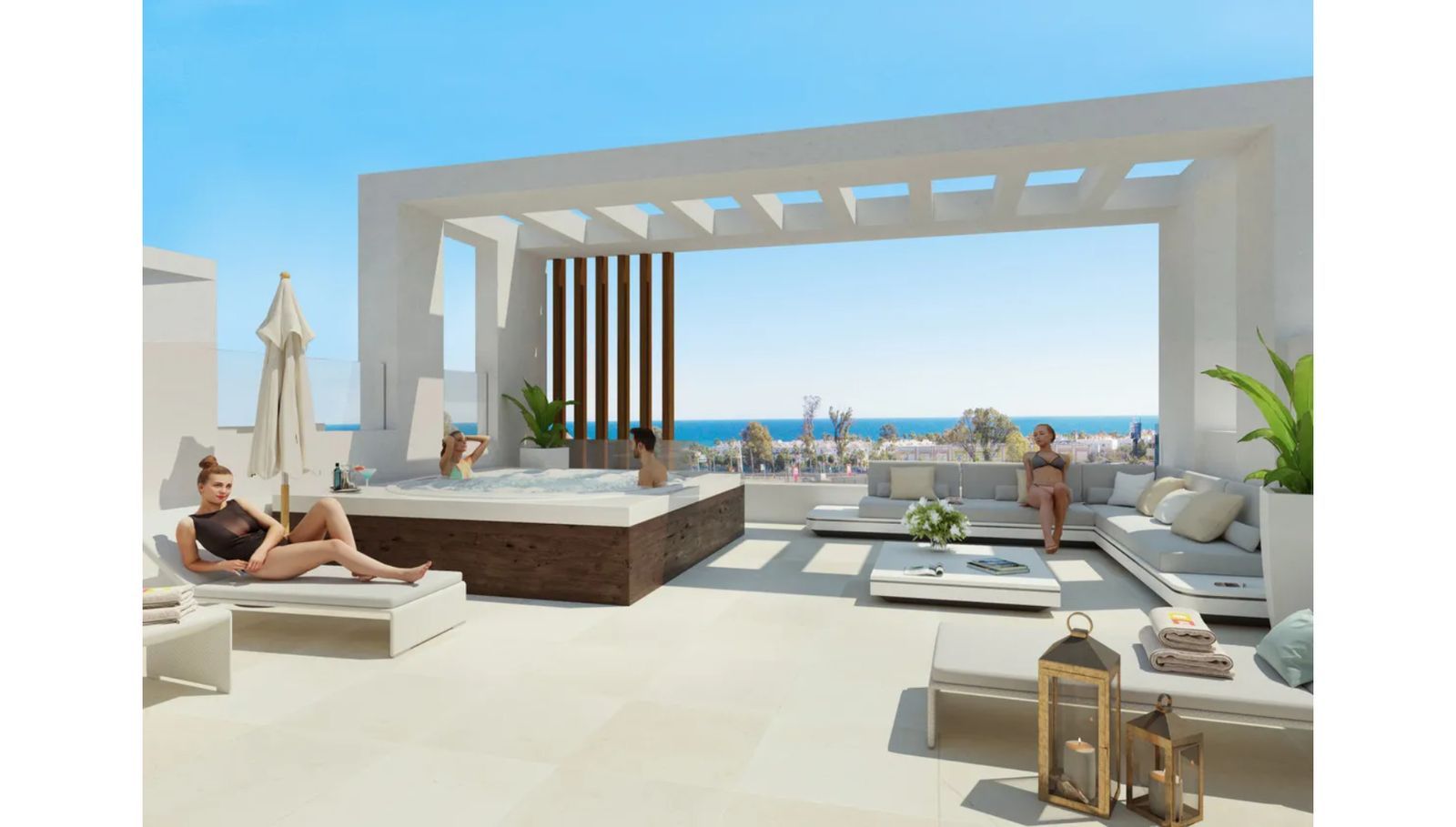 Luxuriöse Dachterrasse mit Whirlpool und Aussicht, Alexandra's Dream